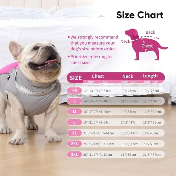 Fleece Dog Coat with Harness Jacket Warm Winter Vest for Small Dogs M XL - Picture 3 of 8